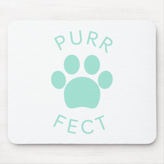Cat Perfect Light Blue Spint Paw Print Muismat (Voorkant)