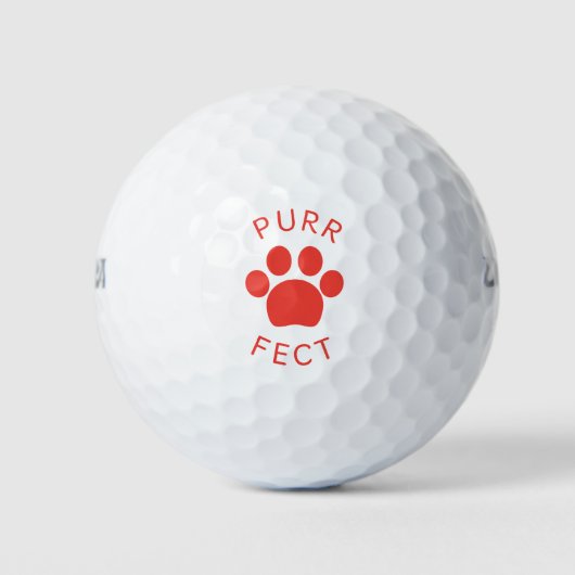 Cat Perfect Red Spint Paw Print Golfballen (Voorkant)