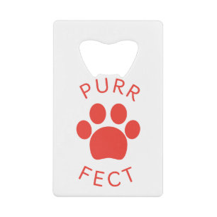 Cat Perfect Red Spint Paw Print Kredietkaart Flessenopener