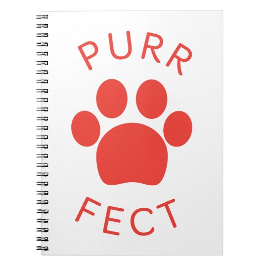 Cat Perfect Red Spint Paw Print Notitieboek (Voorkant)