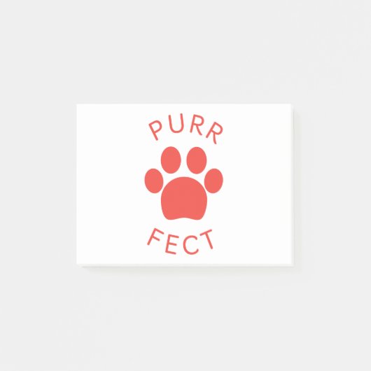 Cat Perfect Red Spint Paw Print Post-it® Notes (Voorkant)