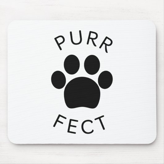 Cat Perfect Spint Paw Print Muismat (Voorkant)