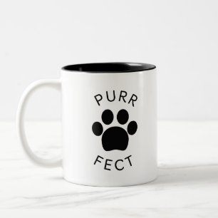 Cat Perfect Spint Paw Print Tweekleurige Koffiemok