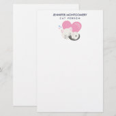 Cat Persbericht Cute White Kitty Cat Slapen Briefpapier (Voorkant / Achterkant)