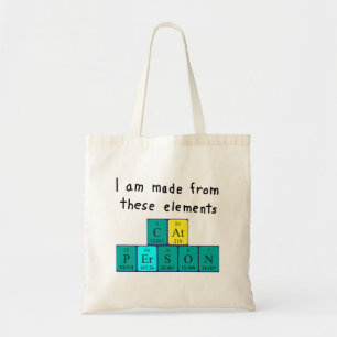 Cat Person periodieke lijstnaam canvas tas