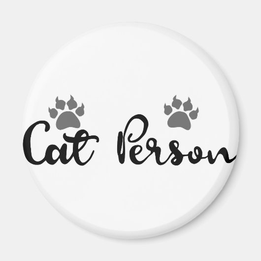 Cat Person Typografie Art Magneet (Voorkant)
