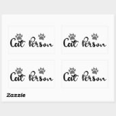 Cat Person Typografie Art Rechthoekige Sticker (Vel)