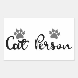 Cat Person Typografie Art Rechthoekige Sticker