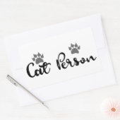Cat Person Typografie Art Rechthoekige Sticker (Envelop)