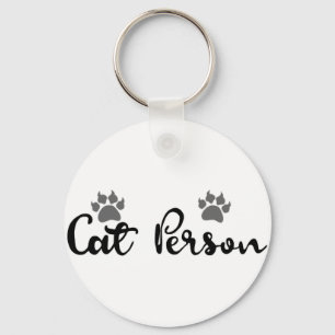 Cat Person Typografie Art Sleutelhanger