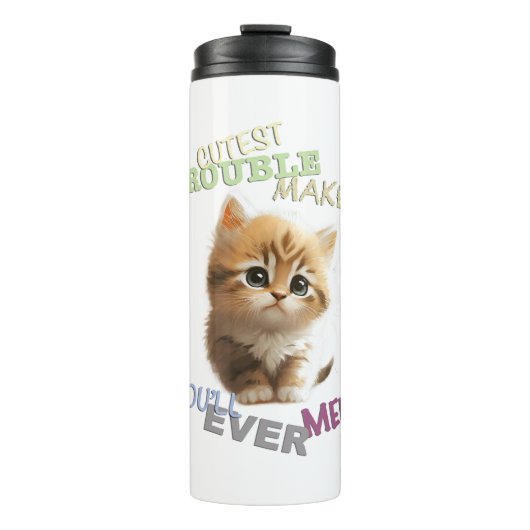 Cat Pet Cuttest Trouble Maker Leuk Schattig Grappi Thermosbeker (Voorkant)