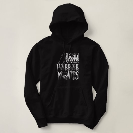 Cat Pet Lover Horror Movie Lover Gift47 Hoodie (Design voorkant)