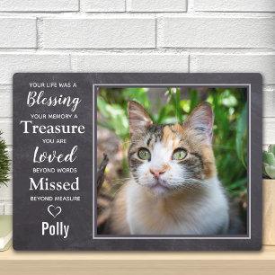 Cat Pet Memorial Gift- Cat Sympathie Gift- Pet Los Fotoplaat