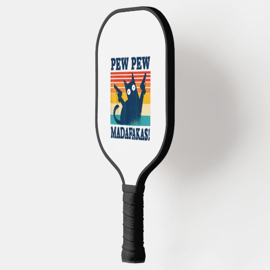 Cat Pew Pew Madafakas Crazy Cat Pistool Pickleball Paddle (Links)