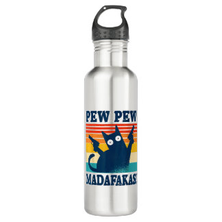 Cat Pew Pew Madafakas Crazy Cat Pistool Waterfles