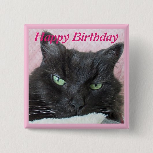 Cat Photo Birthday Vierkante Button 5,1 Cm (Voorkant)
