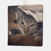 Cat Photo Square Afbeelding Kerstmis Keramisch Ornament (Links)