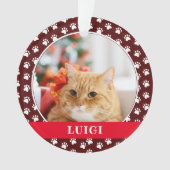 Cat Photo with Paw Print Pattern with Name (devant)