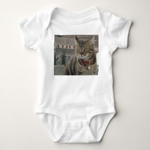 Cat Photography Baby Jersey Bodysuit, White Romper