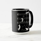 Cat Piano Notes Party Café Mug (Devant droit)