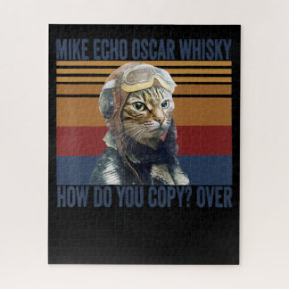 Cat Pilot Mike Echo Oscar Whisky Costume Gift Legpuzzel