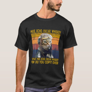 Cat Pilot Mike Echo Oscar Whisky Hoe kopieer je T-shirt