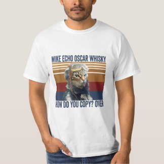 Cat Pilot Mike Echo Oscar Whisky Hoe kopieer je T-shirt
