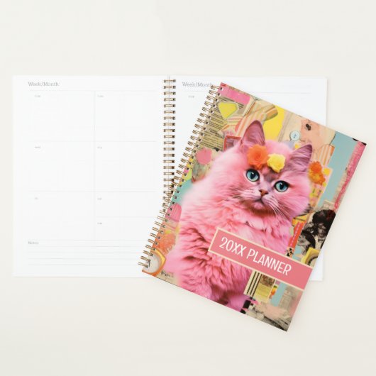 Cat Pink collage fluffy (Devant avec enveloppe)
