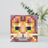 Cat pixelart, Pixel Art  Feestdagenkaart (Staand voorkant)