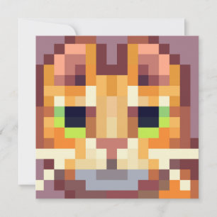 Cat pixelart, Pixel Art  Feestdagenkaart