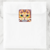 cat Pixelart, Pixel Art Vierkante Sticker (Tas)