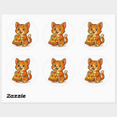 Cat Pizza Party – Cute Cartoon Cat Sticker (Feuille)