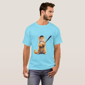 Cat playing baseball T-shirt  (Voorkant volledig)