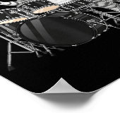 Cat Playing Drums Drumset Drumkit Drumming Drum Dr Poster (Hoek)