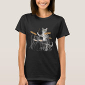 Cat Playing Drums Drumset Drumkit Drumming Drum Dr T-shirt (Voorkant)