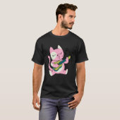 cat playing guitar music t-shirt (Voorkant volledig)