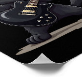 Cat Playing Guitar Rock And Roll Rock Star Funny  Poster (Hoek)