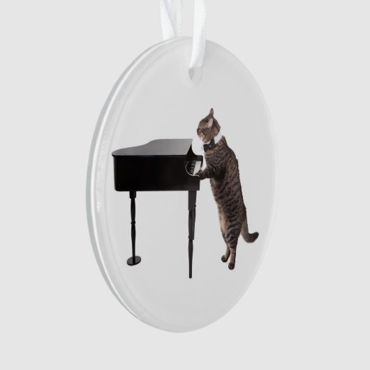Cat Playing Piano Ornament (voorkant)