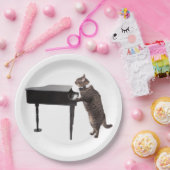 Cat Playing Piano Papieren Bordje (Feest)
