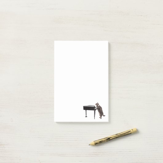 Cat Playing Piano Post-it® Notes (Op bureau)