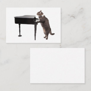 Cat Playing Piano Visitekaartje
