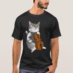 Cat Plays Cello Violin muziekinstrument T-shirt