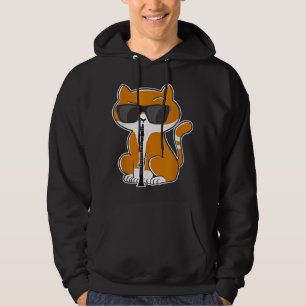 Cat Plays Clarinet Kat Marching Band Clarinet Hoodie