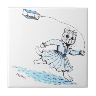 Cat Plays Kite, Louis Wain Tegeltje
