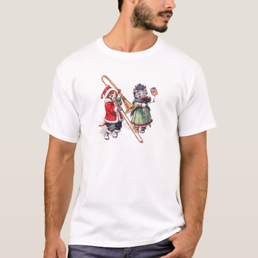 Cat Plays Trombone in the Snow T-shirt (Voorkant)