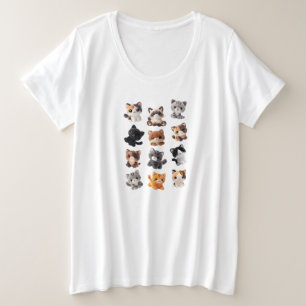 Cat Plush Speelgoed Collectie Grote Maat T-shirt