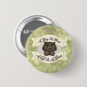 Cat Poem Ronde Button 5,7 Cm (Voorkant /achterkant)