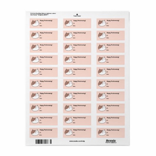 Cat Postcrossover ID Labels (Full Sheet)