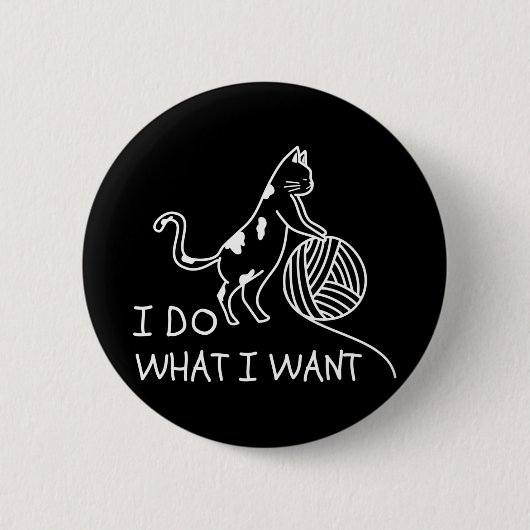 Cat PplayYarn Ronde Button 5,7 Cm (Voorkant)