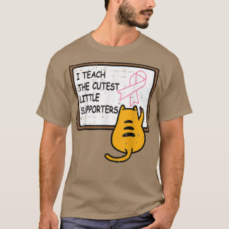 Cat Prek leraar roze spoelborstkanker T-shirt